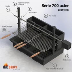 ensemble complet barbecue robuste et compact série 700 - barbecue savy